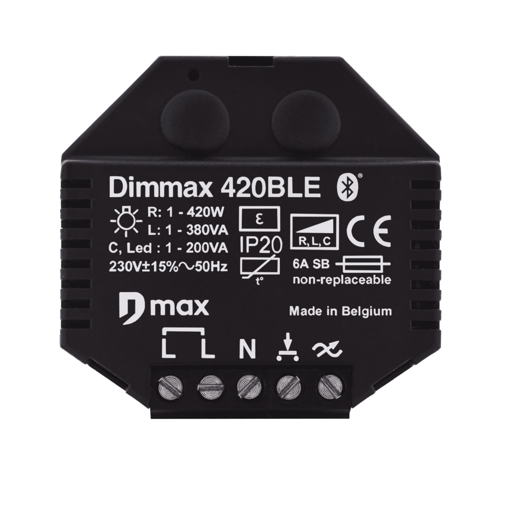 frontview of the dimmax 420BLE bluetooth dimmer