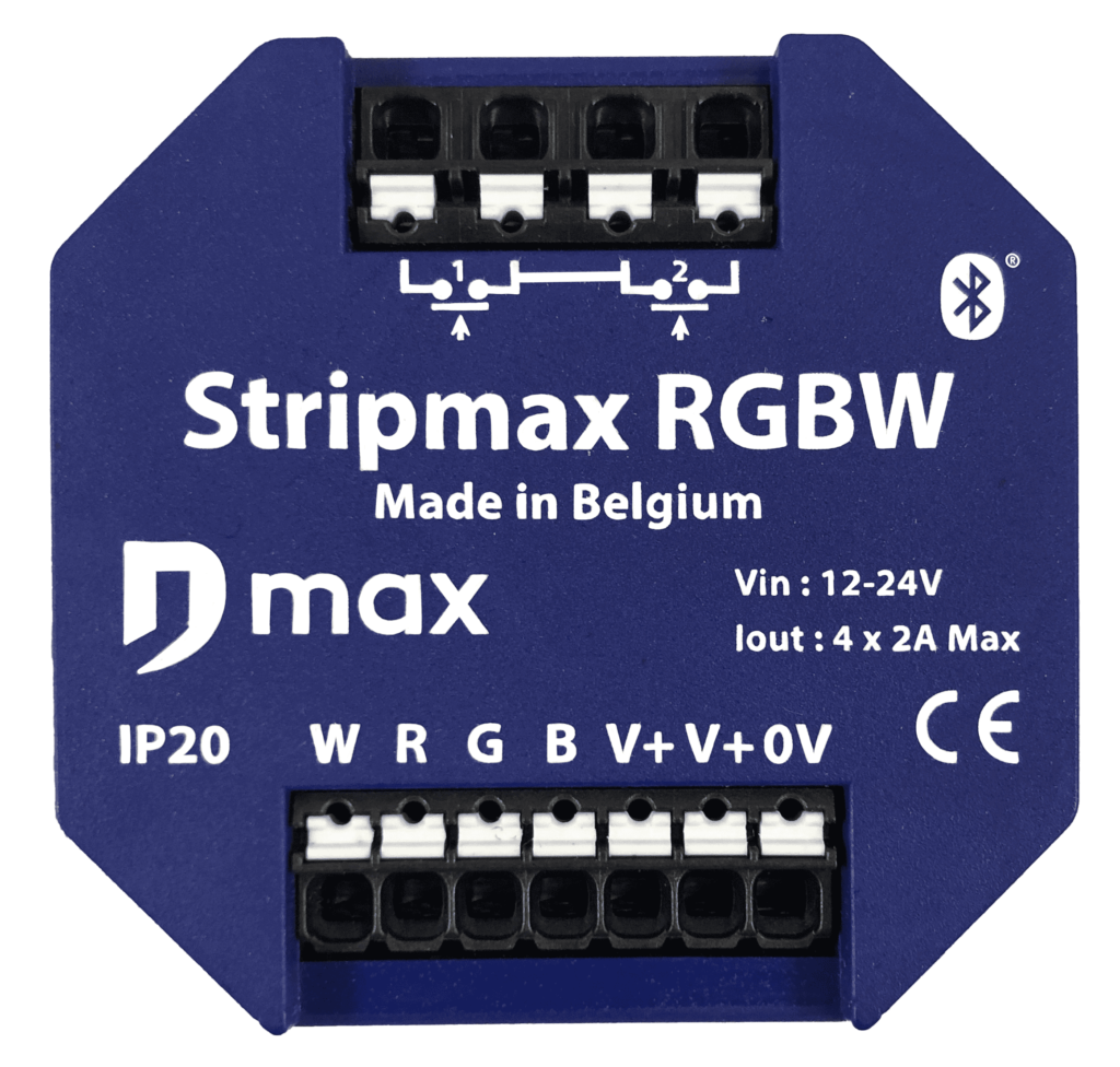 frontview of the Stripmax RGBW Bluetooth LED strip module