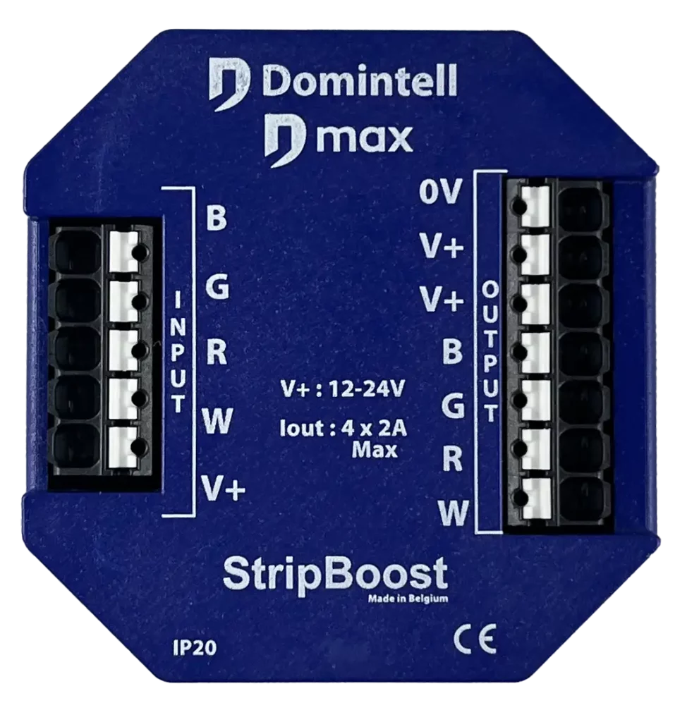 vooraanzicht van de StripBoost LED-stripversterker